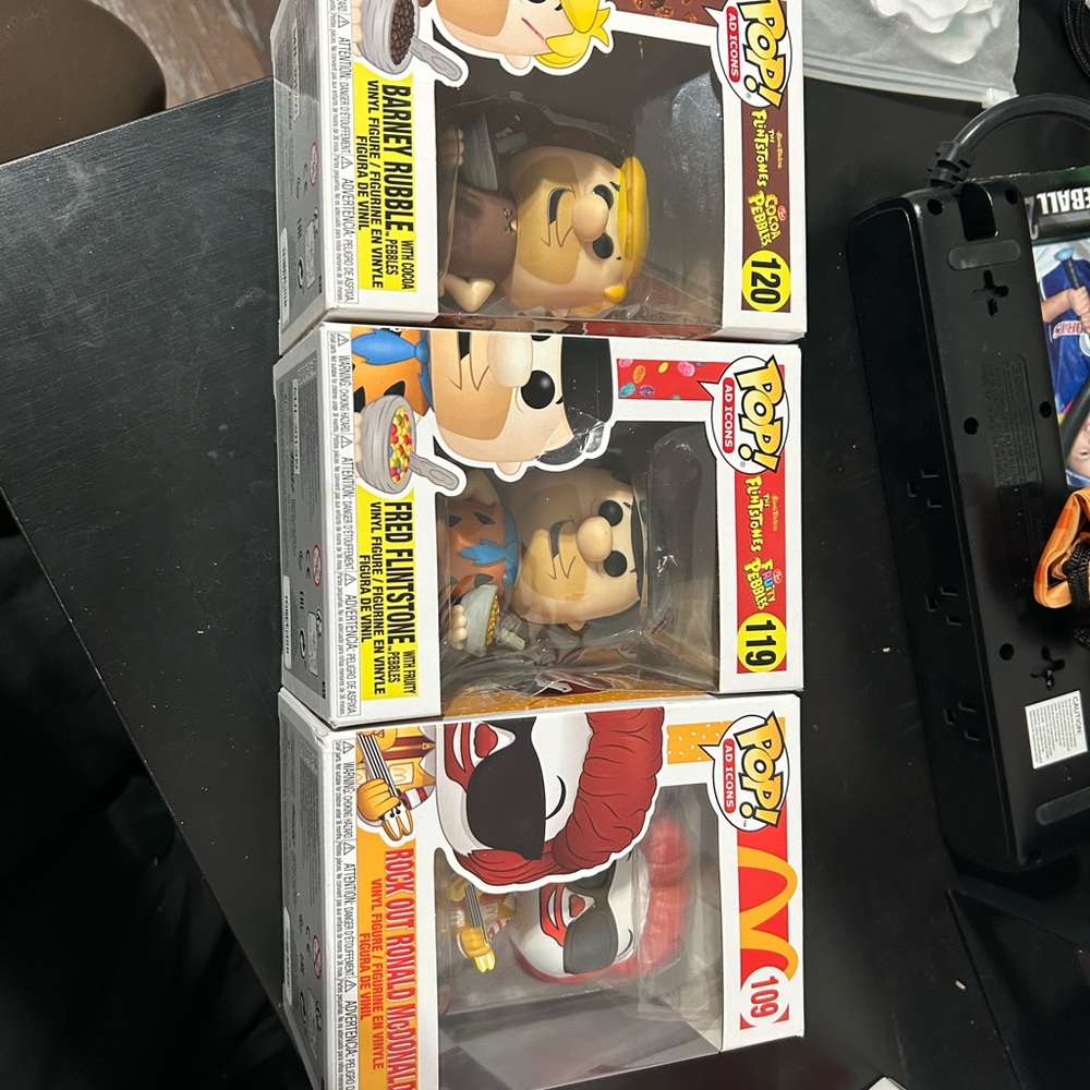 Funko Pop! Fred Flintstone, Barney Rubble, and Ronald Mcdonald